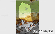 Physical 3D Map of Jowzjan, darken