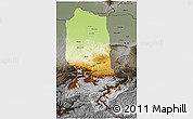 Physical 3D Map of Jowzjan, darken, semi-desaturated