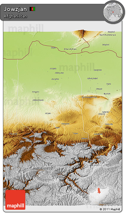Physical 3D Map of Jowzjan