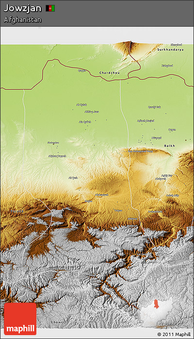 Physical 3D Map of Jowzjan