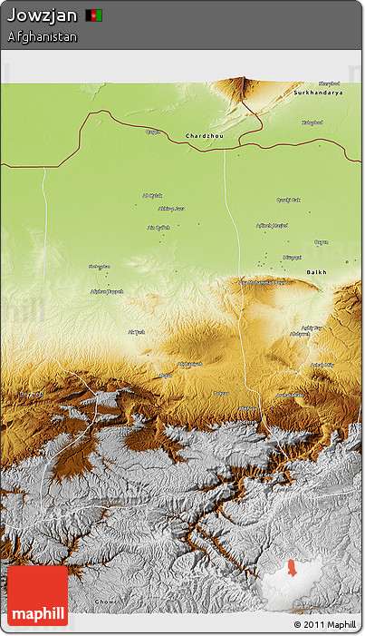 Physical 3D Map of Jowzjan