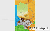 Physical 3D Map of Jowzjan, political outside
