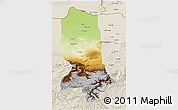 Physical 3D Map of Jowzjan, shaded relief outside
