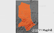 Political 3D Map of Jowzjan, darken, desaturated