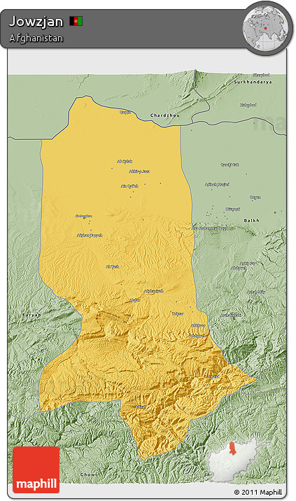 Savanna Style 3D Map of Jowzjan