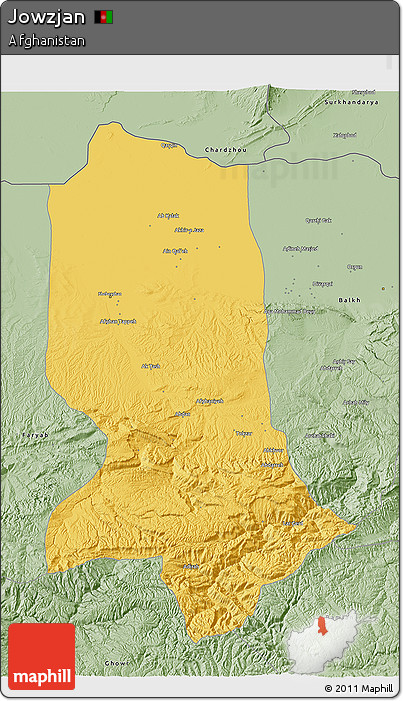 Savanna Style 3D Map of Jowzjan