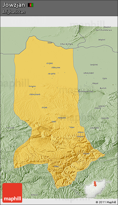 Savanna Style 3D Map of Jowzjan