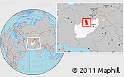 Gray Location Map of Jowzjan, highlighted country, within the entire country