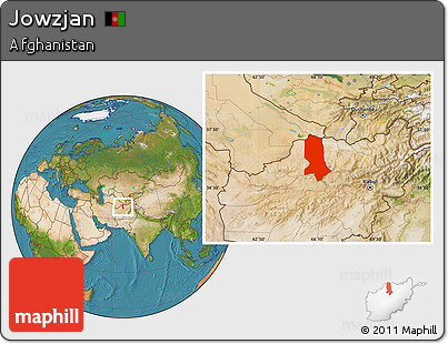 Satellite Location Map of Jowzjan