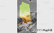 Physical Map of Jowzjan, darken, desaturated