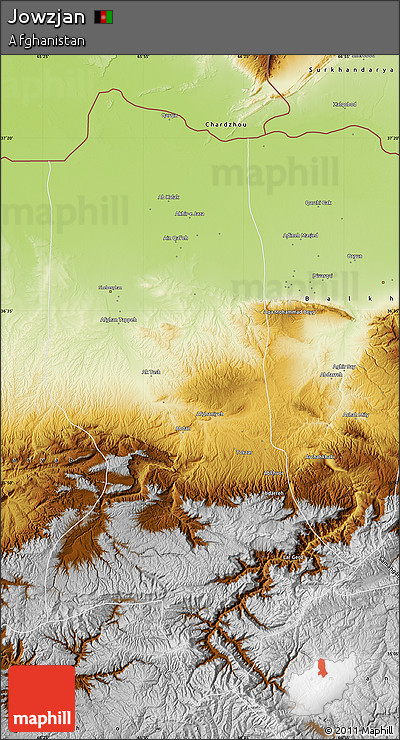 Physical Map of Jowzjan