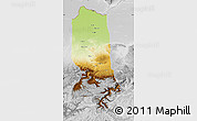 Physical Map of Jowzjan, lighten, desaturated