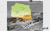 Physical Panoramic Map of Jowzjan, darken, desaturated