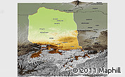 Physical Panoramic Map of Jowzjan, darken, semi-desaturated