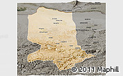Satellite Panoramic Map of Jowzjan, darken, semi-desaturated