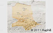 Satellite Panoramic Map of Jowzjan, lighten, semi-desaturated