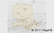 Shaded Relief Panoramic Map of Jowzjan, lighten, desaturated