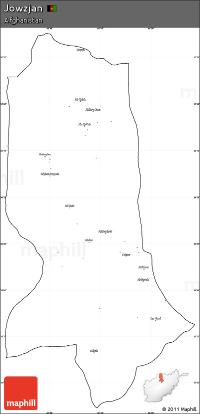 Blank Simple Map of Jowzjan, cropped outside