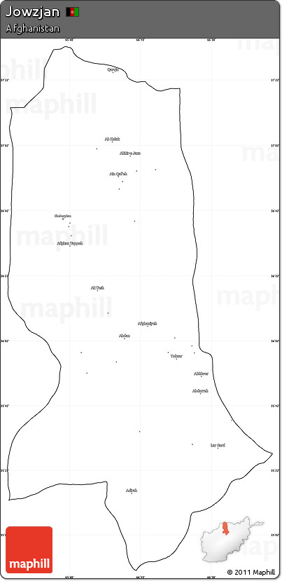 Blank Simple Map of Jowzjan, cropped outside
