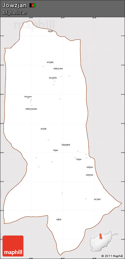 Classic Style Simple Map of Jowzjan, cropped outside