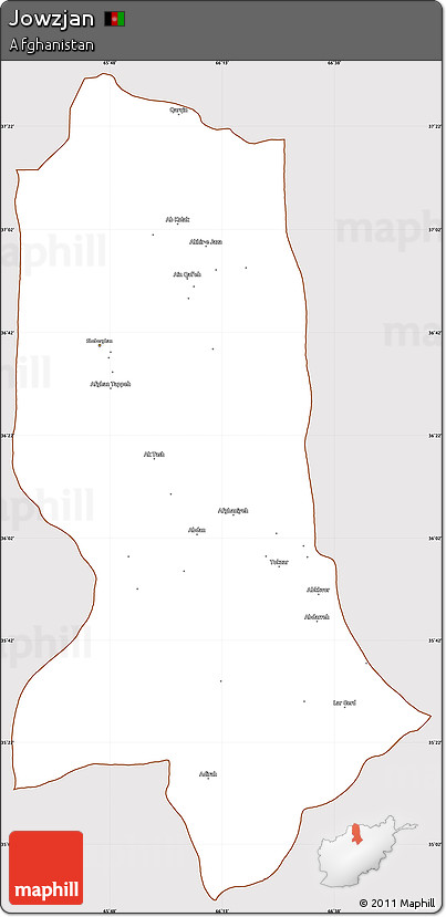Classic Style Simple Map of Jowzjan, cropped outside