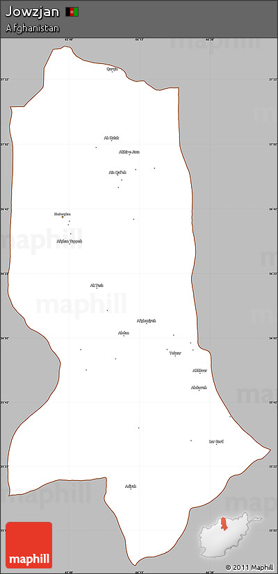 Gray Simple Map of Jowzjan, cropped outside