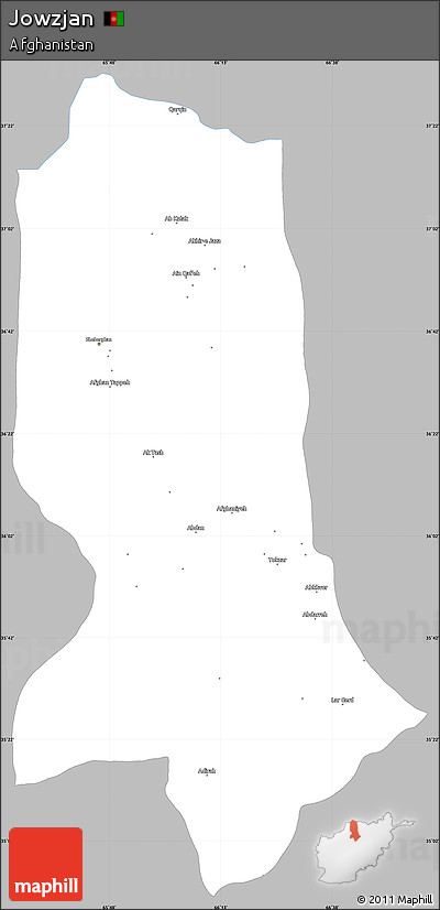 Gray Simple Map of Jowzjan, single color outside