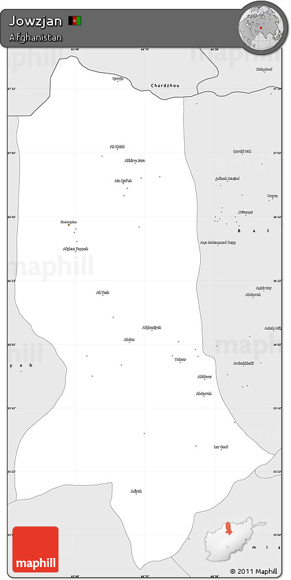 Silver Style Simple Map of Jowzjan