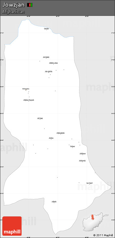 Silver Style Simple Map of Jowzjan, single color outside