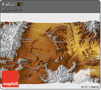 Physical 3D Map of Kabul