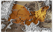 Physical 3D Map of Kabul, semi-desaturated