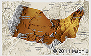 Physical 3D Map of Kabul, shaded relief outside