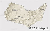Shaded Relief 3D Map of Kabul, cropped outside