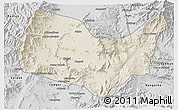 Shaded Relief 3D Map of Kabul, desaturated