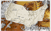 Shaded Relief 3D Map of Kabul, physical outside