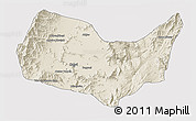 Shaded Relief 3D Map of Kabul, single color outside