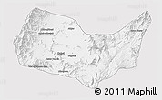Silver Style 3D Map of Kabul, single color outside