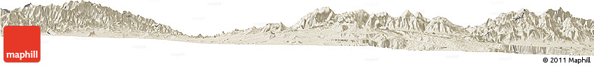 Shaded Relief Horizon Map of Kabul