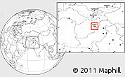 Blank Location Map of Kabul, within the entire country