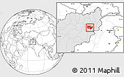 Blank Location Map of Kabul, highlighted country
