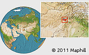 Satellite Location Map of Kabul