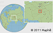 Savanna Style Location Map of Kabul, within the entire country