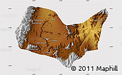 Physical Map of Kabul, cropped outside