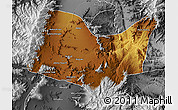 Physical Map of Kabul, desaturated