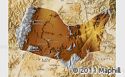 Physical Map of Kabul, satellite outside