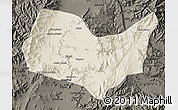 Shaded Relief Map of Kabul, darken