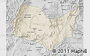 Shaded Relief Map of Kabul, desaturated