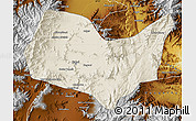 Shaded Relief Map of Kabul, physical outside