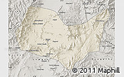 Shaded Relief Map of Kabul, semi-desaturated