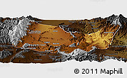 Physical Panoramic Map of Kabul, darken